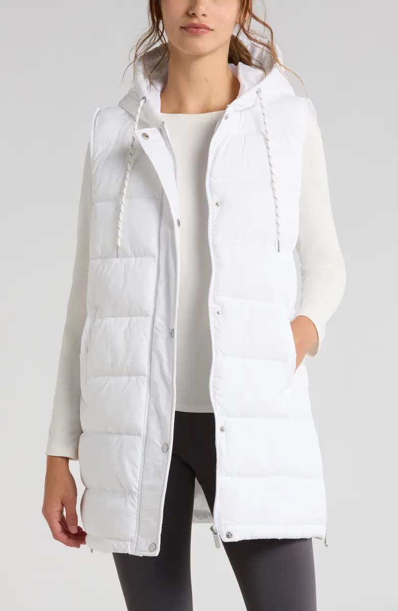 Long Hooded Puffer Vest